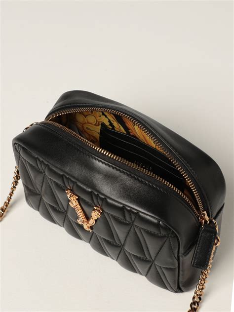 versace virtus box bag|Versace quilted leather crossbody bag.